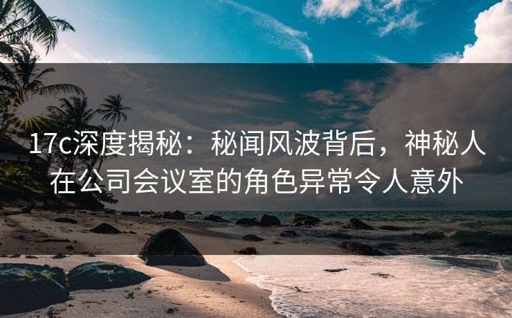 17c深度揭秘：秘闻风波背后，神秘人在公司会议室的角色异常令人意外