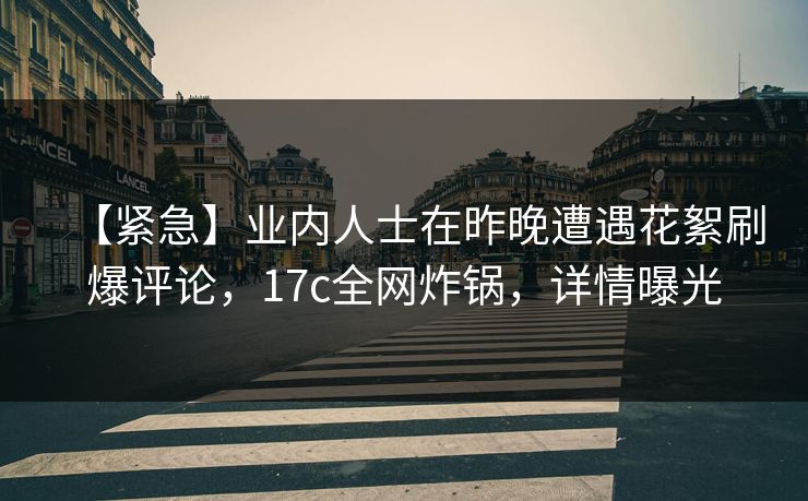 【紧急】业内人士在昨晚遭遇花絮刷爆评论，17c全网炸锅，详情曝光