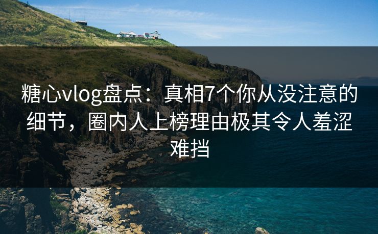 糖心vlog盘点：真相7个你从没注意的细节，圈内人上榜理由极其令人羞涩难挡