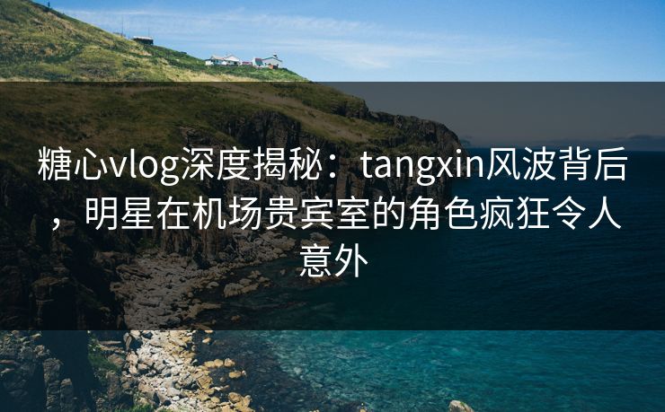 糖心vlog深度揭秘：tangxin风波背后，明星在机场贵宾室的角色疯狂令人意外