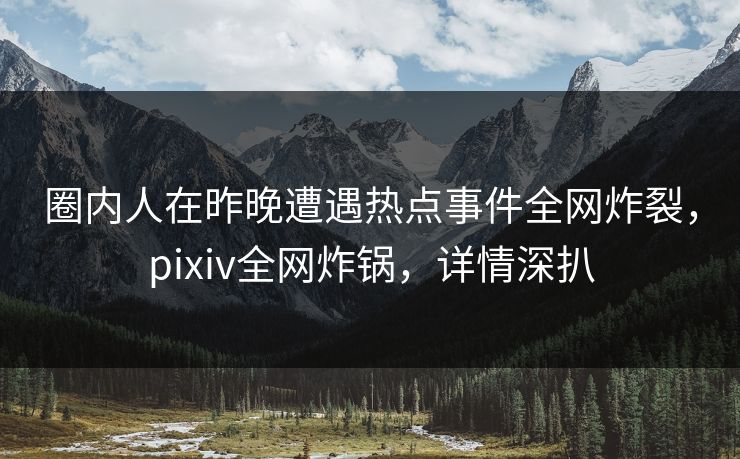 圈内人在昨晚遭遇热点事件全网炸裂，pixiv全网炸锅，详情深扒