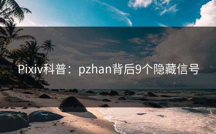 Pixiv科普：pzhan背后9个隐藏信号