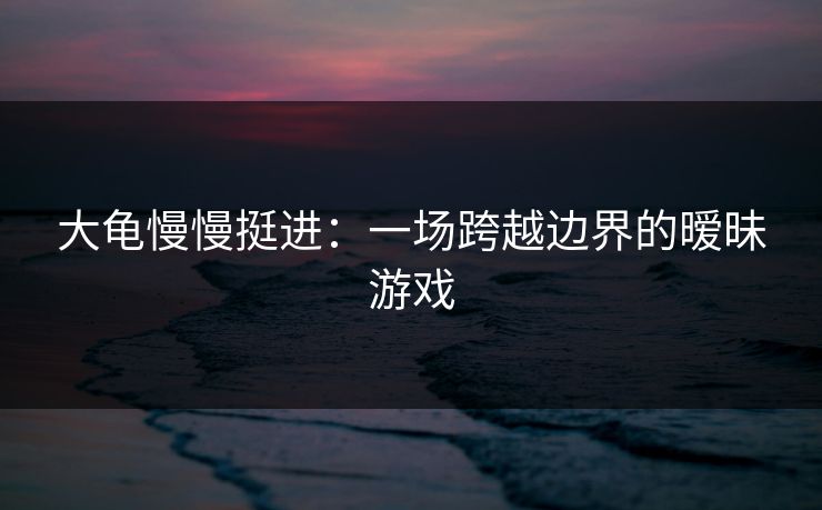 大龟慢慢挺进:一场跨越边界的暧昧游戏 大龟慢慢挺进:一场跨越边界的暧昧游戏