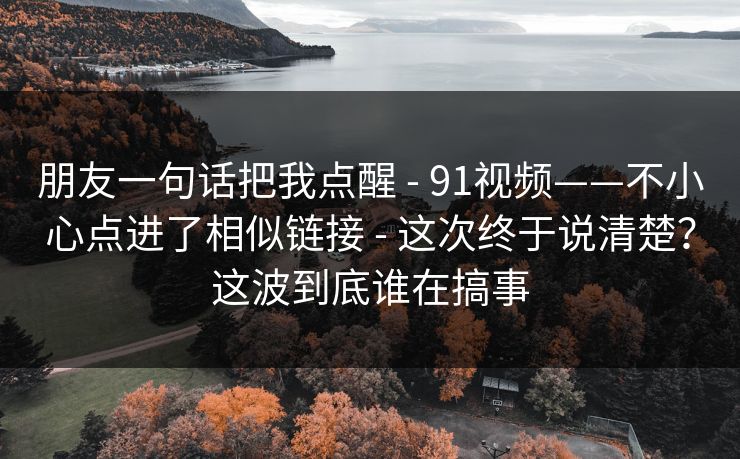朋友一句话把我点醒 - 91视频——不小心点进了相似链接 - 这次终于说清楚？这波到底谁在搞事